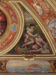 Allegorie van Prato; onderaan, uitzicht op Livorno